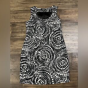 Ladies I.N.C black & white classic polka dot sleeveless sheath dress sz 12